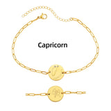 Zodiac Coin Charm Chain Bracelet