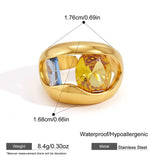 Colorful Zircon Square Open Ring