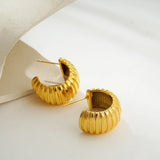 Chunky Textured C-Hoop Earrings