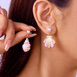 Asymmetrical Shell & Starfish Drop Earrings