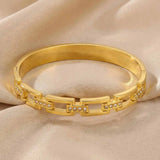 Gold Geometric Link Bangle