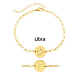 Zodiac Coin Charm Chain Bracelet