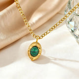 Malachite & Opal Pendant Necklace