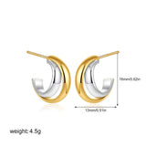 Two-Tone Bilayer Geometric Stud Earrings