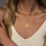 Gold Paperclip Layered Necklace