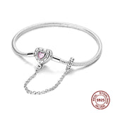 Sterling Silver Zirconia Charm Bracelet