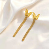Butterfly Tassel Drop Earrings