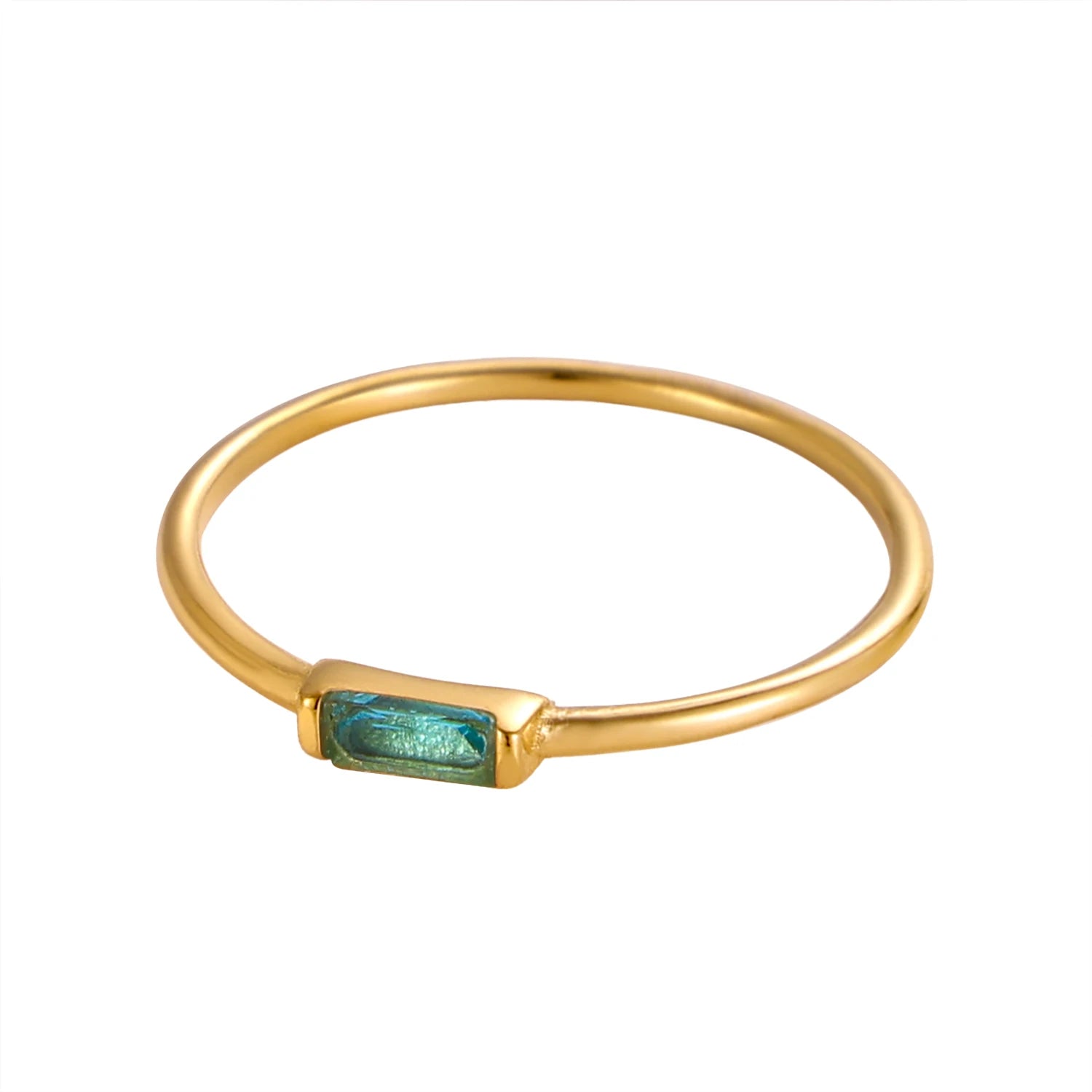 Birthstone Square Zircon Ring