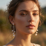 Luxury Pearl Tassel Dangle Earrings