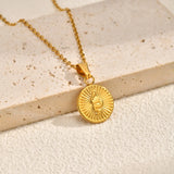 Round Disc Handmade Animal Snake Pendant Necklace, Women's Stainless Steel Delicate New Jewelry Tarnish Free