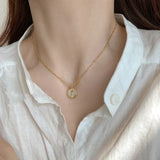 Shell & Rose Pendant Necklace