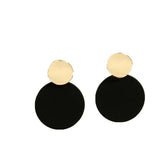 Black & Gold Two-Tone Circle Earrings