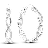 Sterling Silver Charm Hoop Earrings