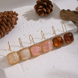 Square Chunky Resin Drop Earrings