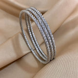 18K Gold-Plated Twisted Bangle Set (3-Piece)