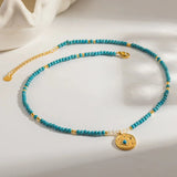 Turquoise Sun Pendant Necklace