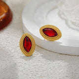 Geometric Crystal Stud Earrings