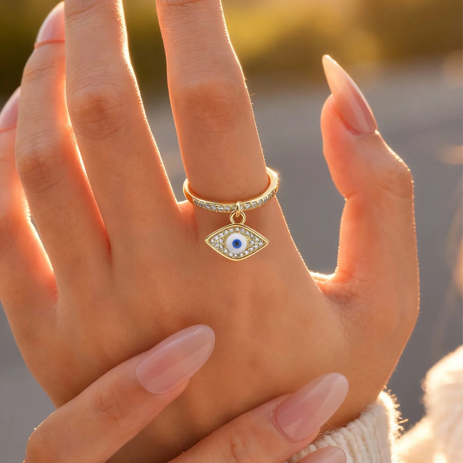 Celeste Evil Eye Open Ring