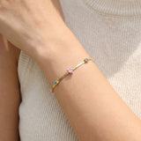 Pink Heart Herringbone Chain Bracelet