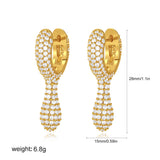 Cubic Zirconia Waterdrop Hoop Earrings