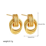 Two-Tone Knot Twist Stud Earrings