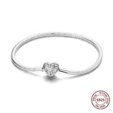 Sterling Silver Zirconia Charm Bracelet