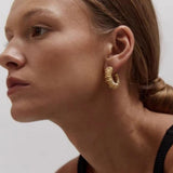 Lava Textured Chunky C-Shape Studs