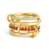 Multilayer Connecting Cubic Zirconia Ring