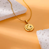 Blue Zircon Star & Moon Necklace