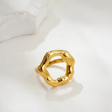 Hammered Circle Statement Ring