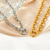 Heart Clasp Curb Chain Choker