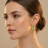 Turquoise Stone Hoop Earrings