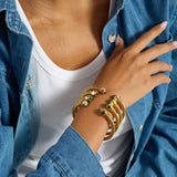 Turquoise Ribbed Stack Bracelet