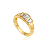 Oval Zircon Chunky Bilayer Ring