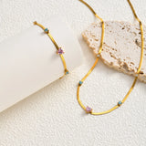 Pink Heart Herringbone Chain Bracelet