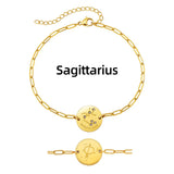 Zodiac Coin Charm Chain Bracelet