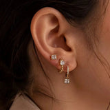 Cubic Zirconia Piercing Earring Set (3 Pcs)