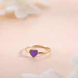 Pink Enamel Heart Ring