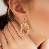 Crystal Square Drop Earrings