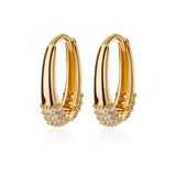 Pavé Curve Huggie Hoops