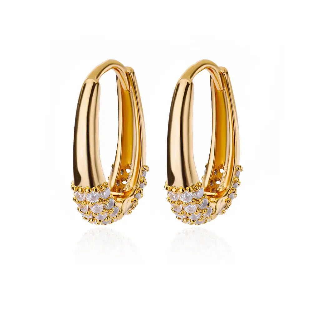 Pavé Curve Huggie Hoops