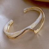 White Geometric Cuff Bracelet