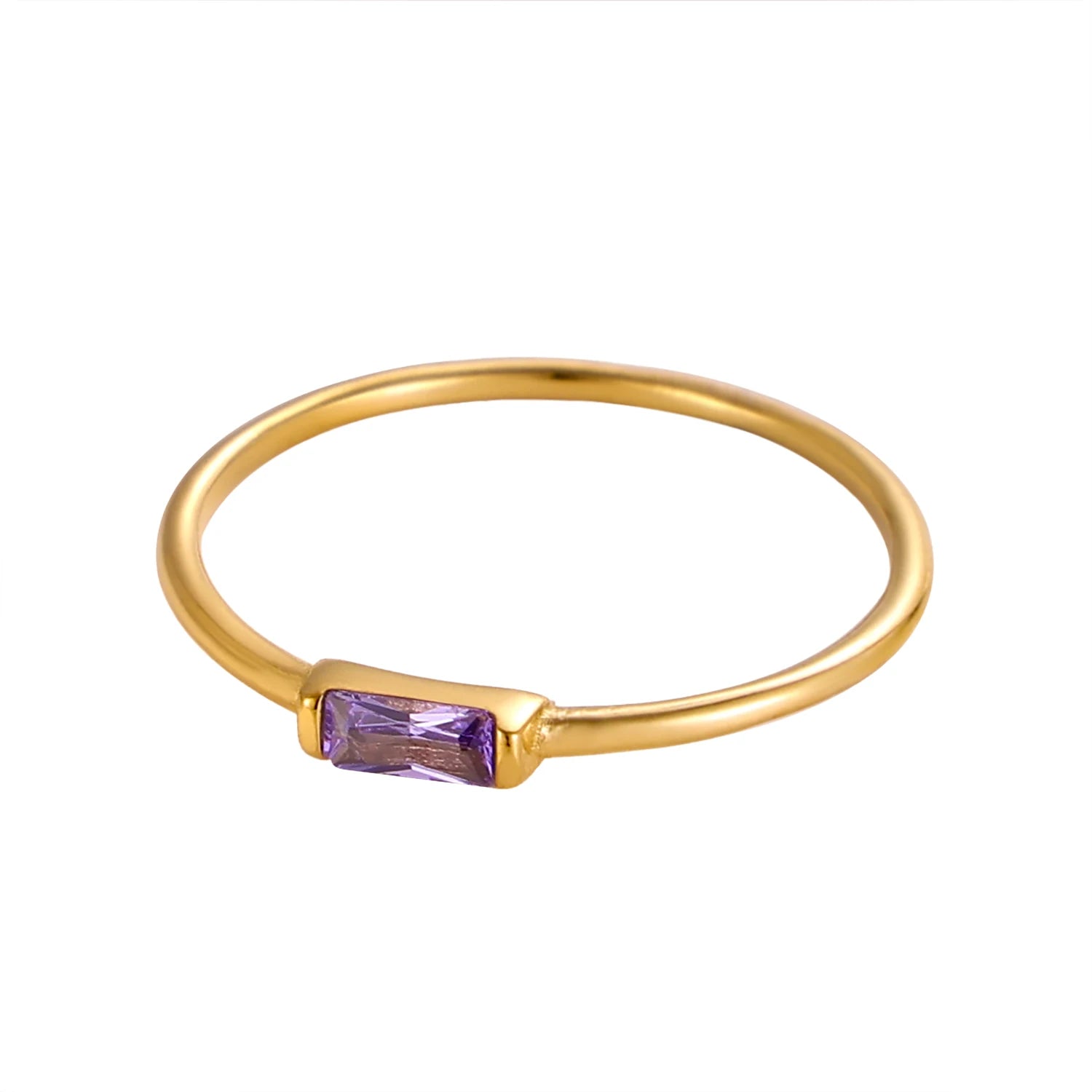 Birthstone Square Zircon Ring