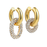 Double Luxe Pavé Link Hoops
