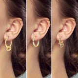 Sterling Silver Charm Hoop Earrings