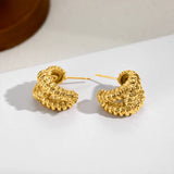 Vintage Lava Texture Chunky C Hoops