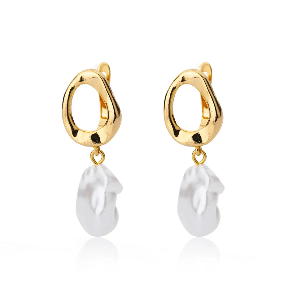 Sculpted Pearl Drop Earrings