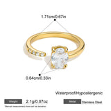 Geometric Zircon Rhinestone Open Ring