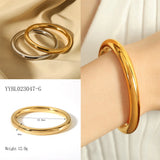 Gold Hollow Bangle Bracelet