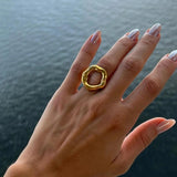 Hammered Circle Statement Ring